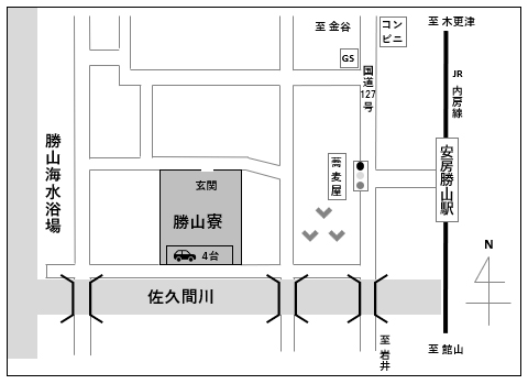安房勝山駅からの案内図